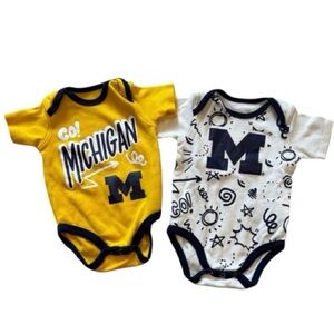 Michigan infant onesies set  - Yellow and White